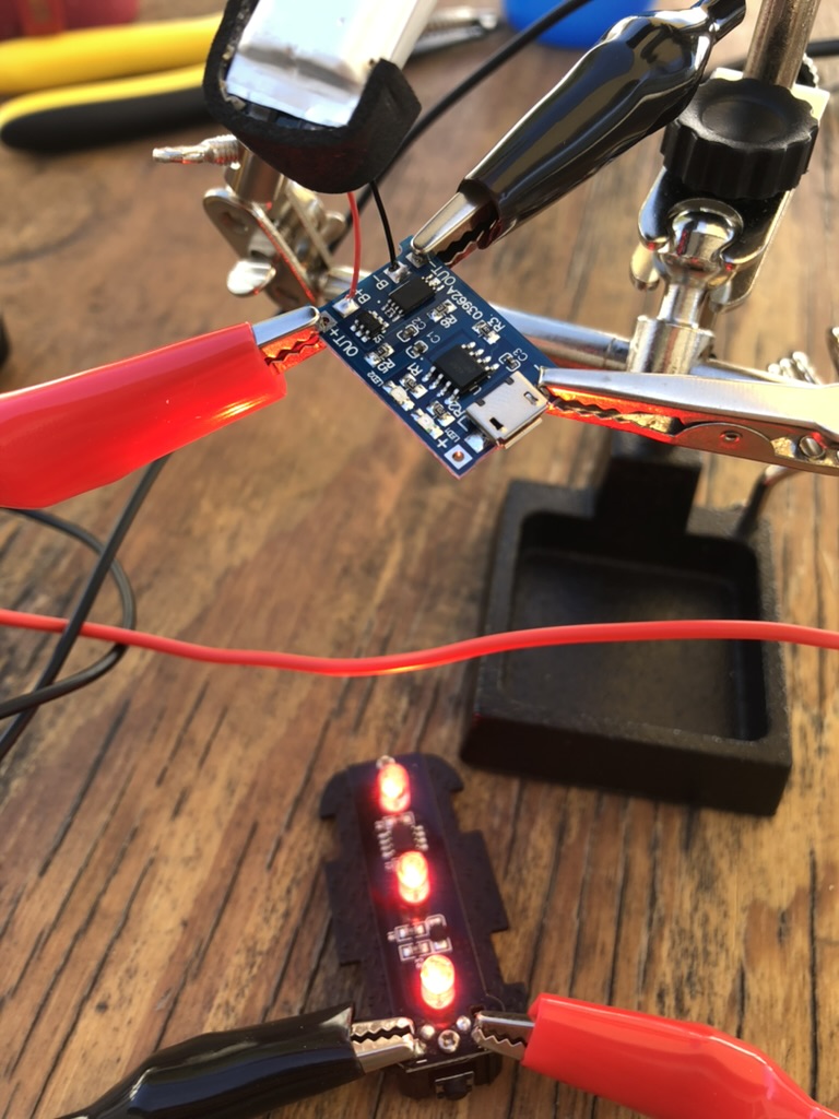 Test fit with alligator clips